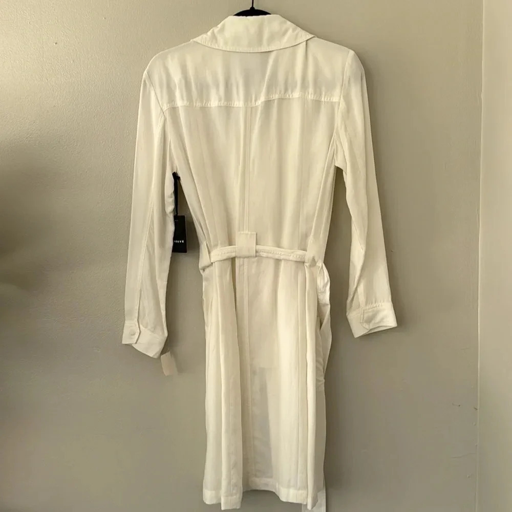 Trouvé Snap Front Shirt Dress in White Snow - Picture 6 of 6